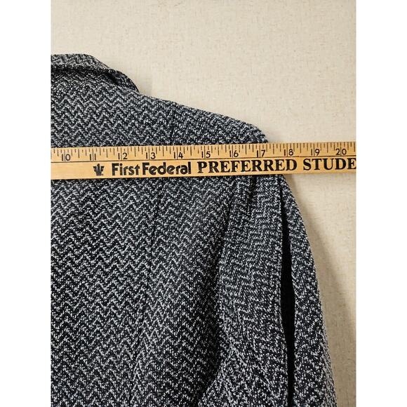 Southern Lady Jacket Womens Size 12 Tweed Full Zip Carpet Black Grey Chevron - Picture 8 of 9